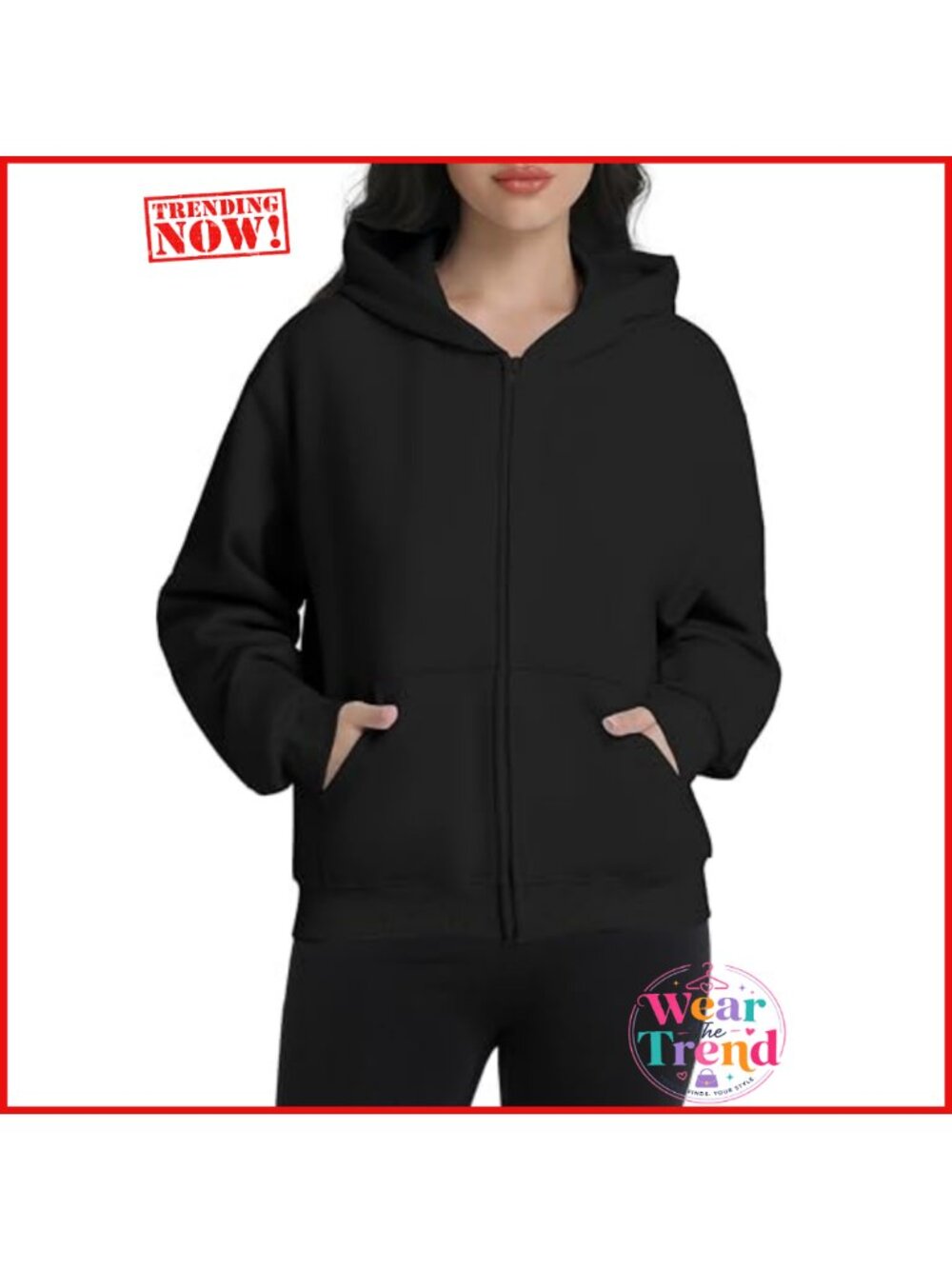 Zip Up Hoodie Fleece Jacket with Pockets Casual Sweatshirt